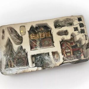 Christmas Village Set Porcelain Houses School